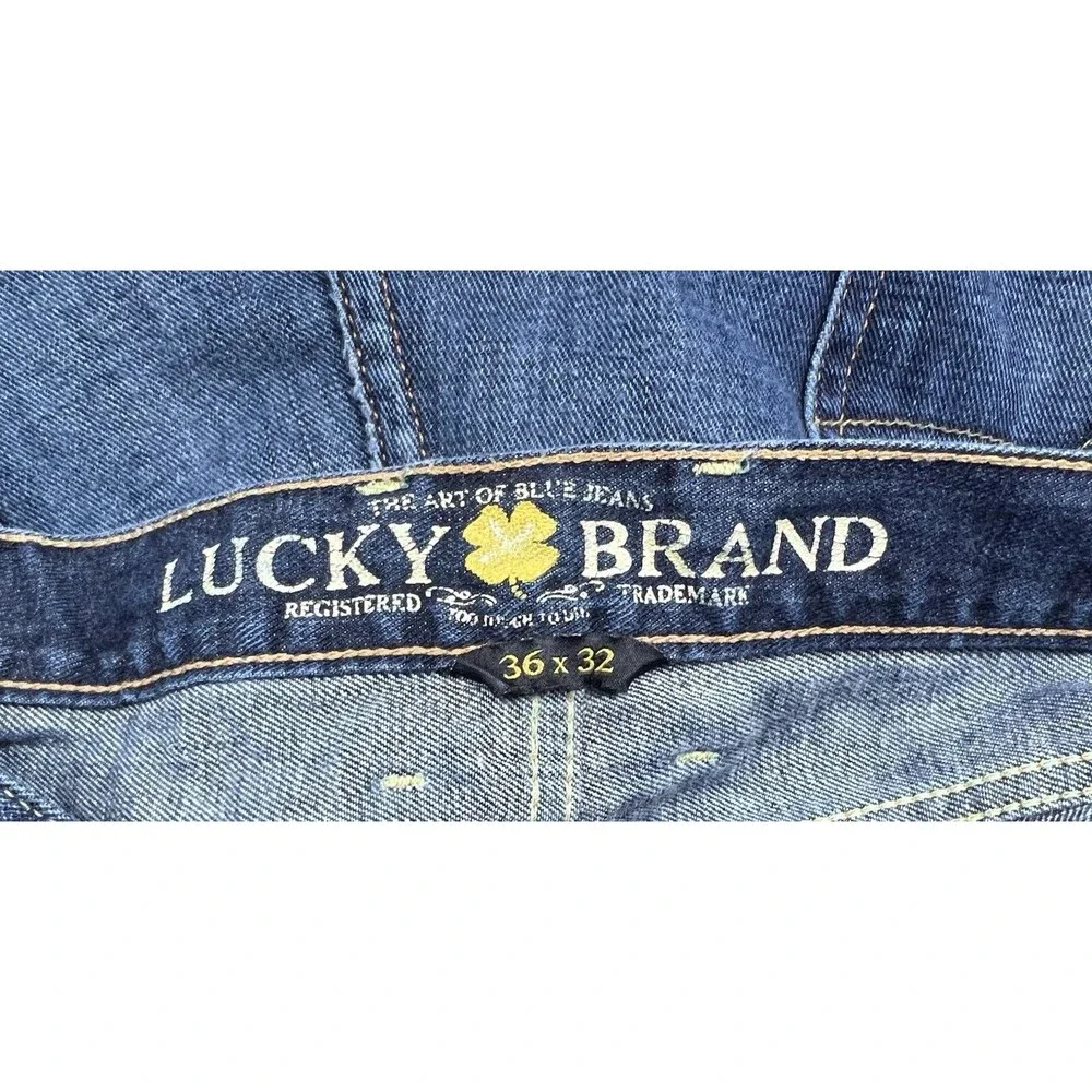 Lucky Brand Vintage Straight Jeans Mens‎ 36x32 ACTUAL 37x29 Denim Dark Wash